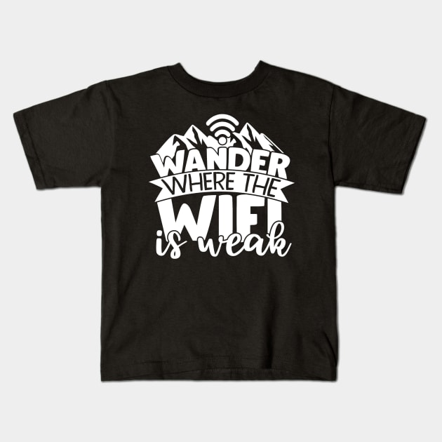 Wonder where the wifi is weak Kids T-Shirt by BB Funny Store
